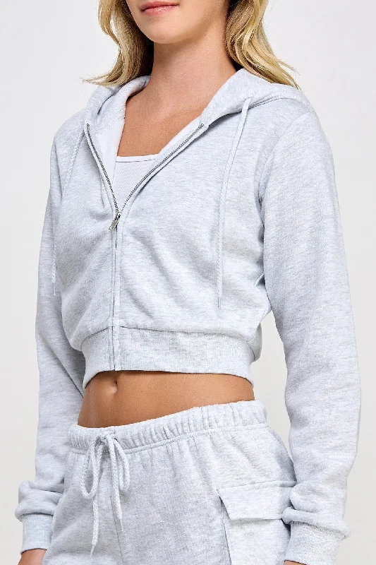 Crop Zip Up Hoodie