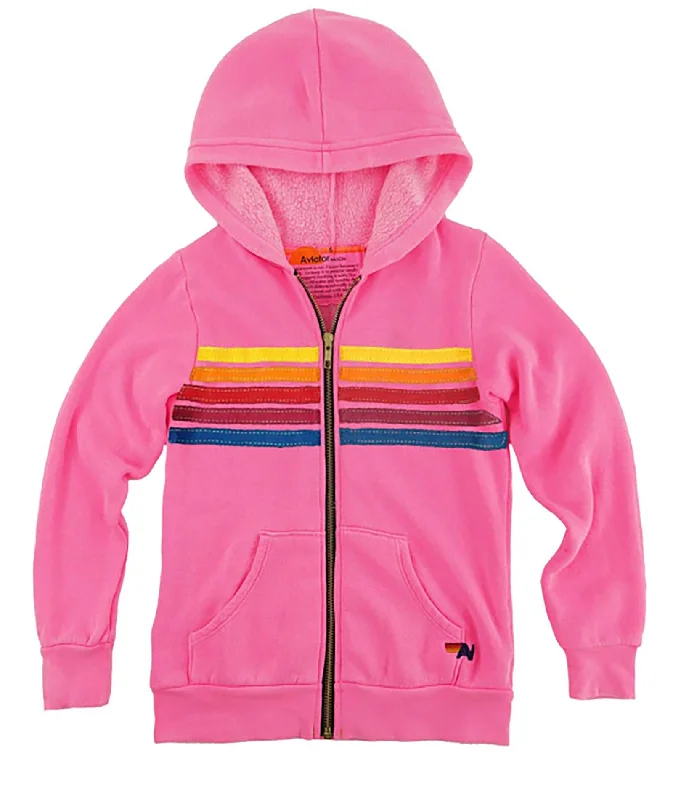 Aviator Nation Kids 5 Stripe Zip Hoodie