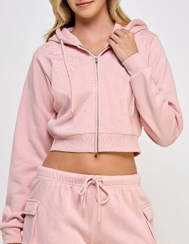 Crop Zip Up Hoodie