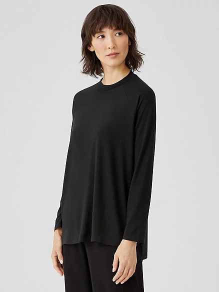 Eileen Fisher Fine Jersey Crew Neck Top