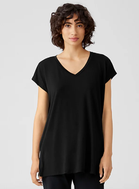 Eileen Fisher Fine Jersey V-Neck Top