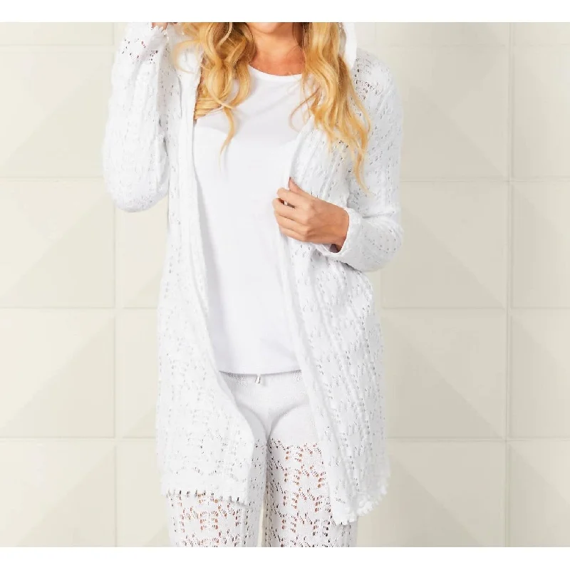 French Kyss - Crochet Long Hoodie Cardigan