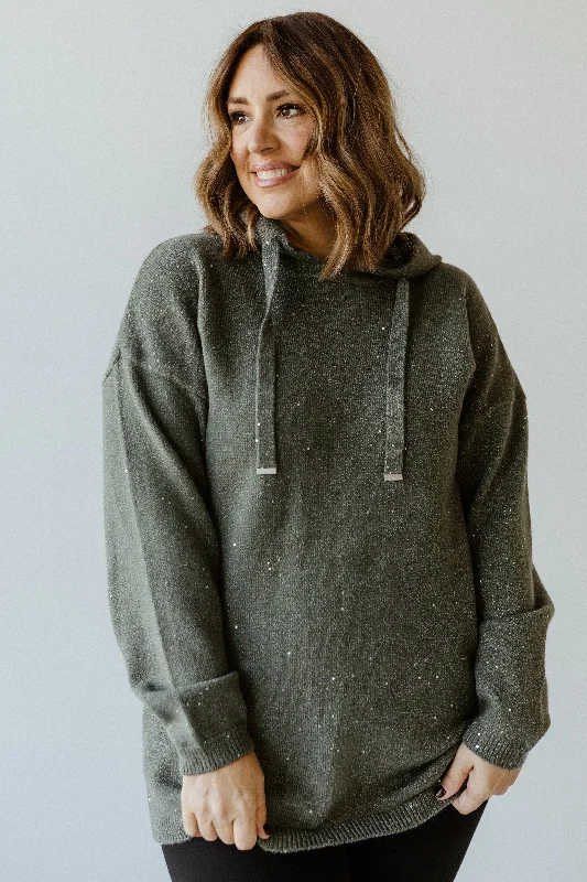 SHIMMERY SPARKLE HOODIE IN EVERGREEN FOG