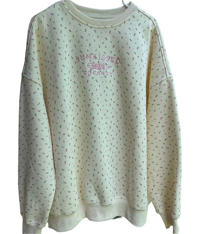 Sunkissed Coconut Juniors Floral Sunkissed Sweatshirt Toasted Cream