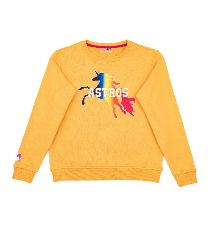 Terez Girls Astros Rainbow Unicorn Sweatshirt