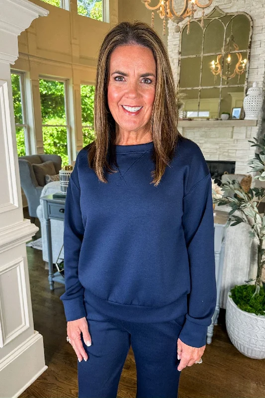 The Malibu Buttery Soft Sweatshirt in Navy