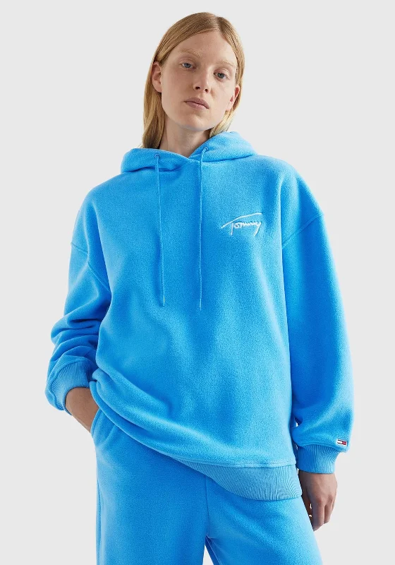 Tommy Jeans Womens Oversize Fleece Hoodie, Blue