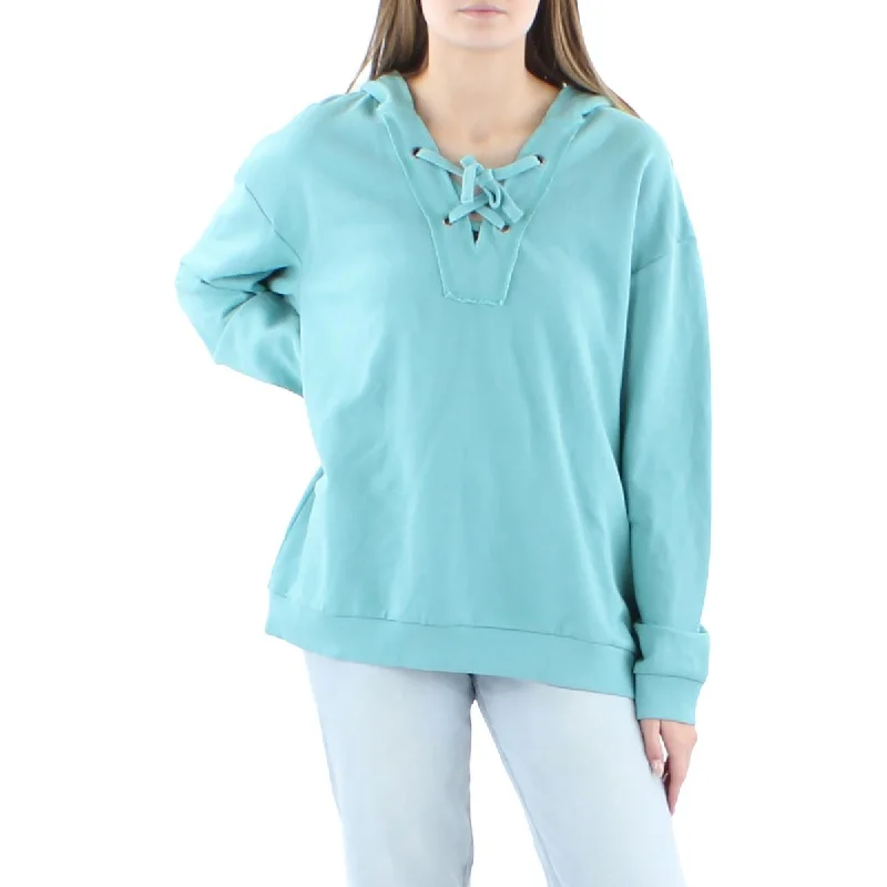 Womens Lace-Up Sweatshirt Hoodie